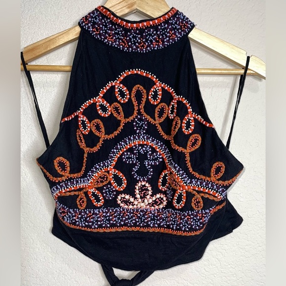 Free People NWT Goa Embroidered Halter Top Medium - Picture 2 of 4